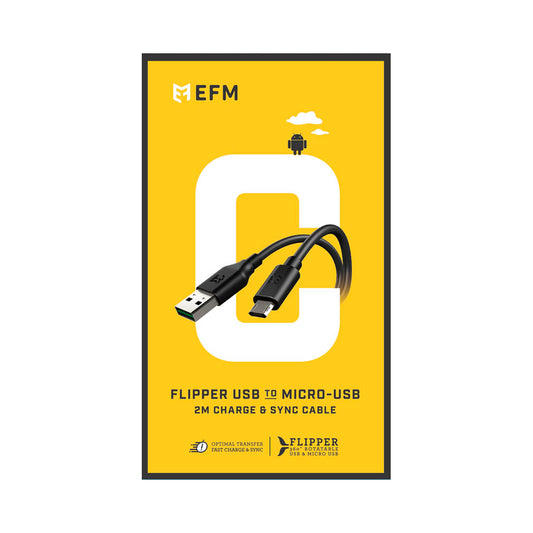 EFM Flipper Reversible Micro USB Cable - 2m Length - Kixup Repairs