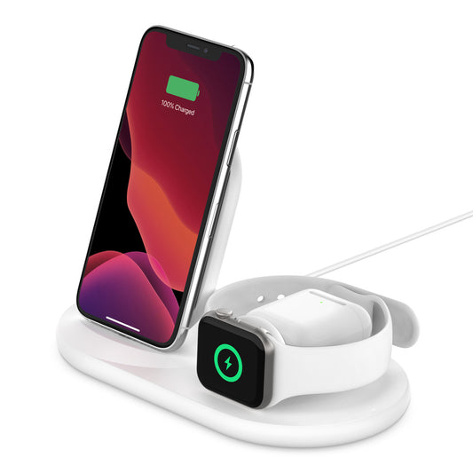 Belkin 3-in-1 Wireless Charger With Stand & Pad for Apple Watch & Airpods Pro