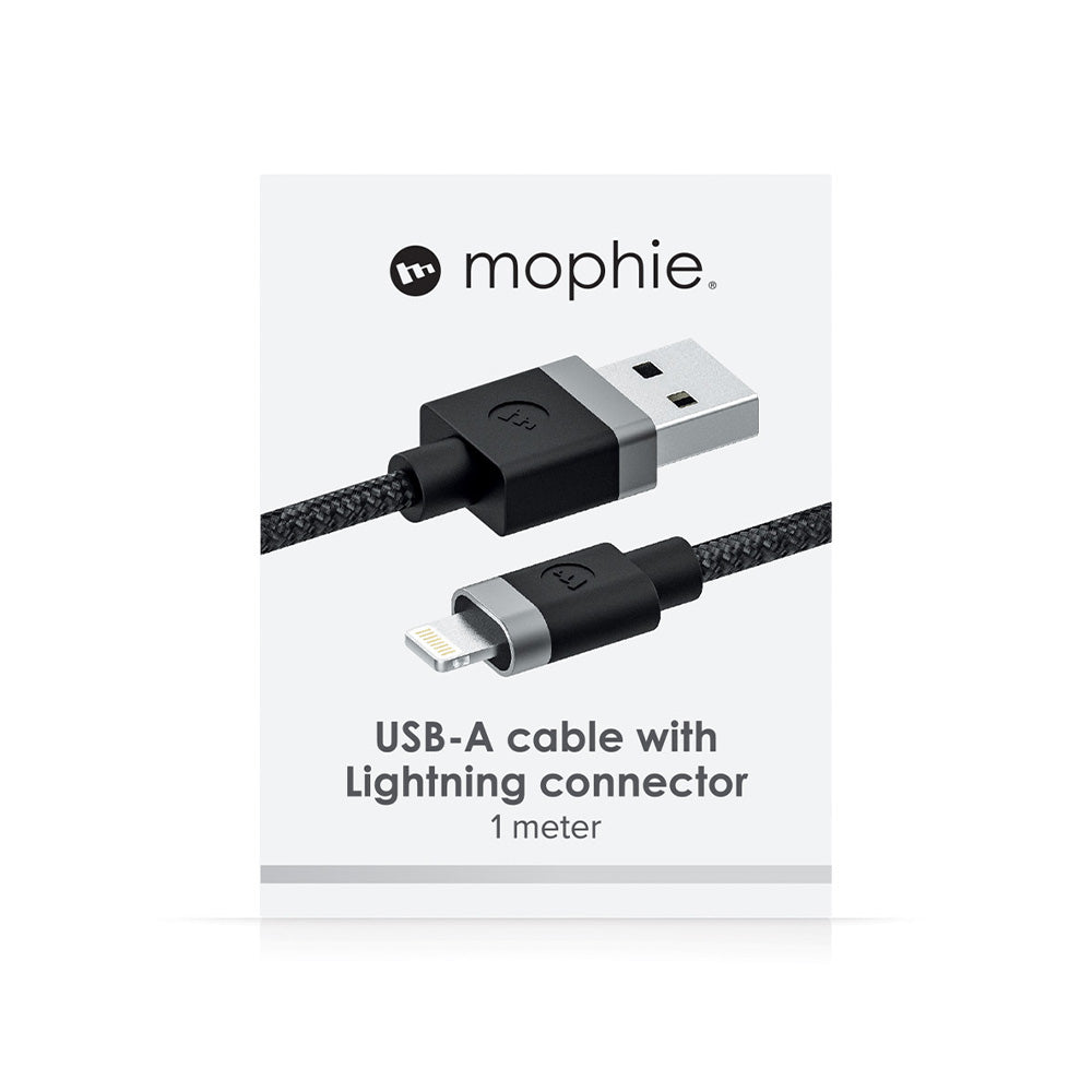 Mophie USB-A to Lightning Cable - 1M - Black - Kixup Repairs
