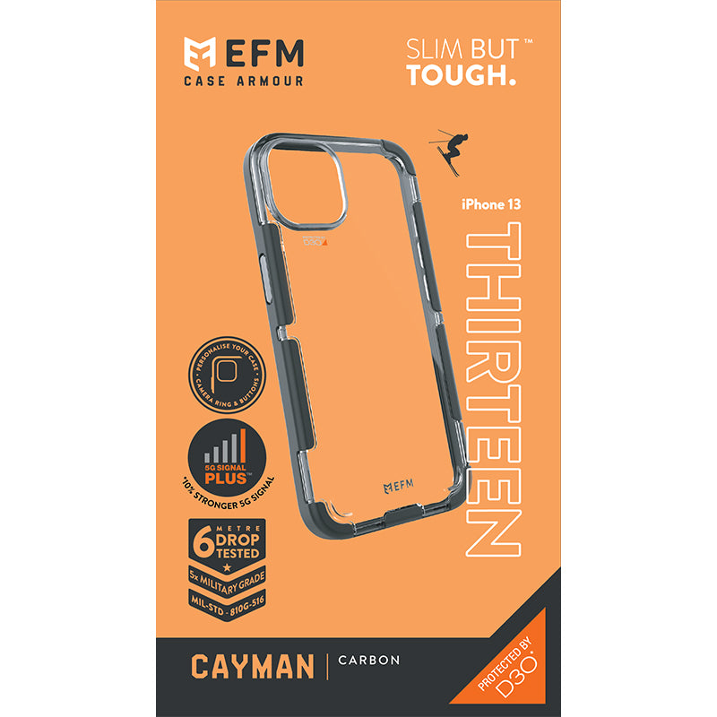 EFM Cayman Case Armour with D3O 5G Signal Plus - For iPhone 13 Pro (6.1" Pro) - Carbon - Kixup Repairs