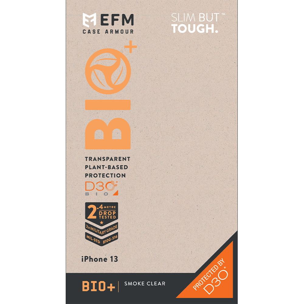 EFM Bio+ Case Armour with D3O Bio - For iPhone 13 (6.1") - Smoke Clear - Kixup Repairs