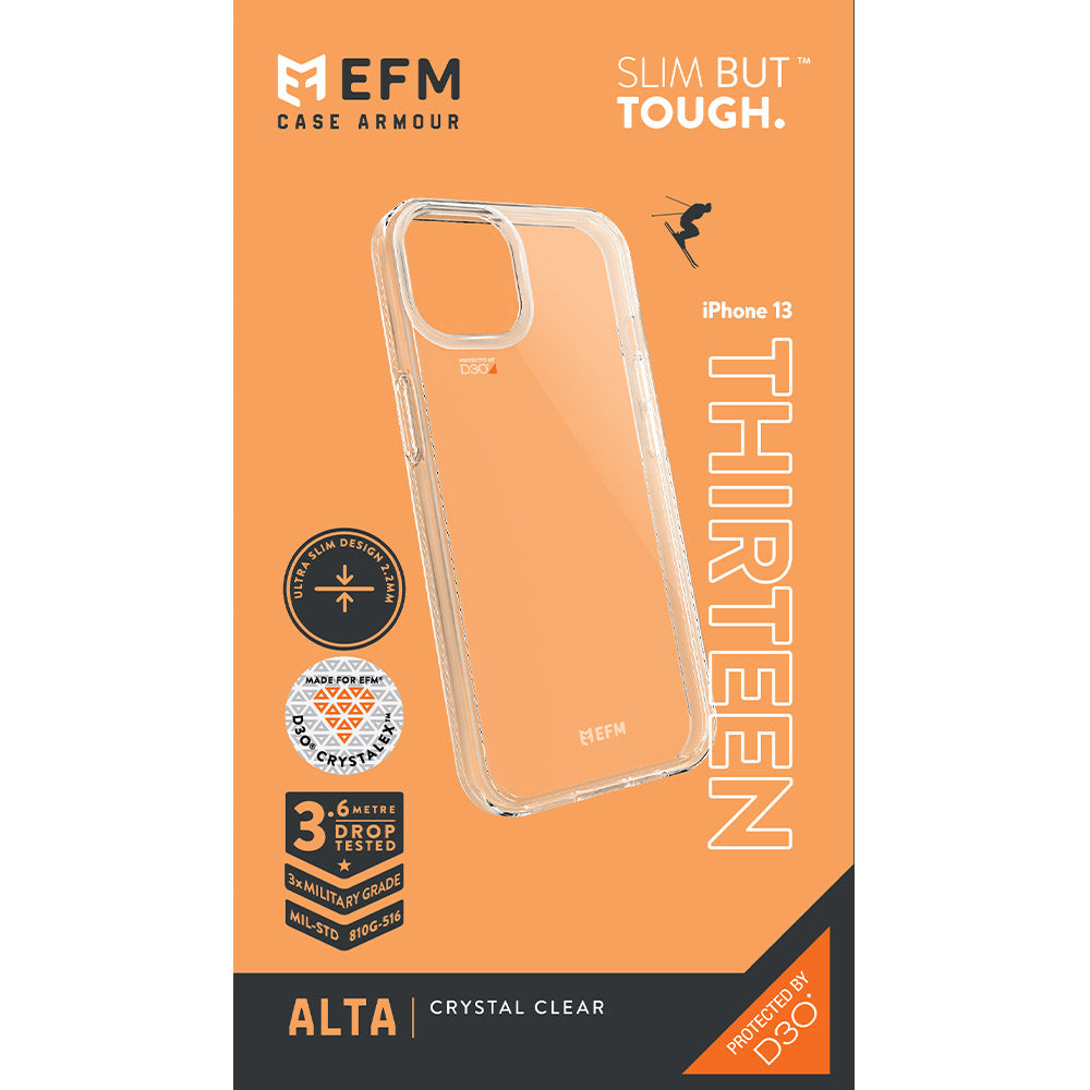EFM Alta Case Armour with D3O Crystalex - For iPhone 13 Pro (6.1" Pro) - Clear - Kixup Repairs