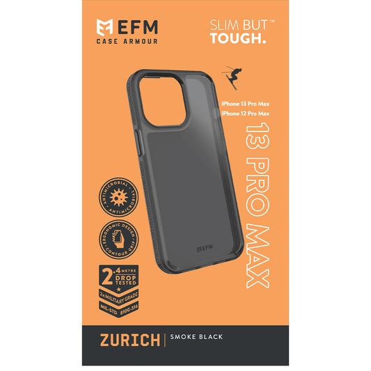 EFM Zurich  Case Armour - For iPhone 13 Pro Max (6.7") - Smoke Black - Kixup Repairs