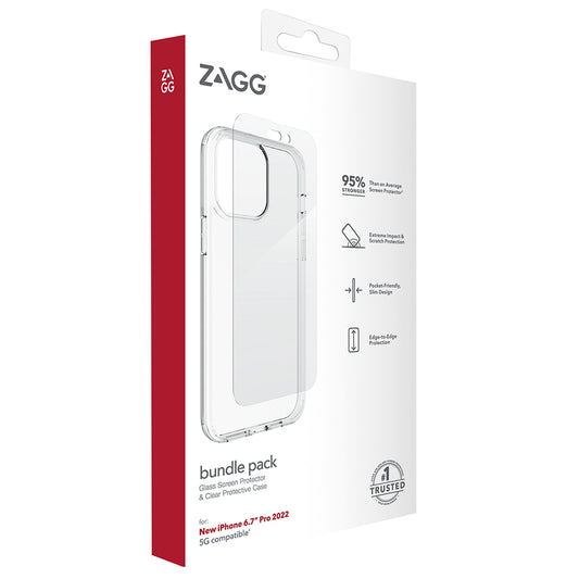 Zagg Premium Smart Bundle pack - For iPhone 14 Pro Max (6.7") - Kixup Repairs