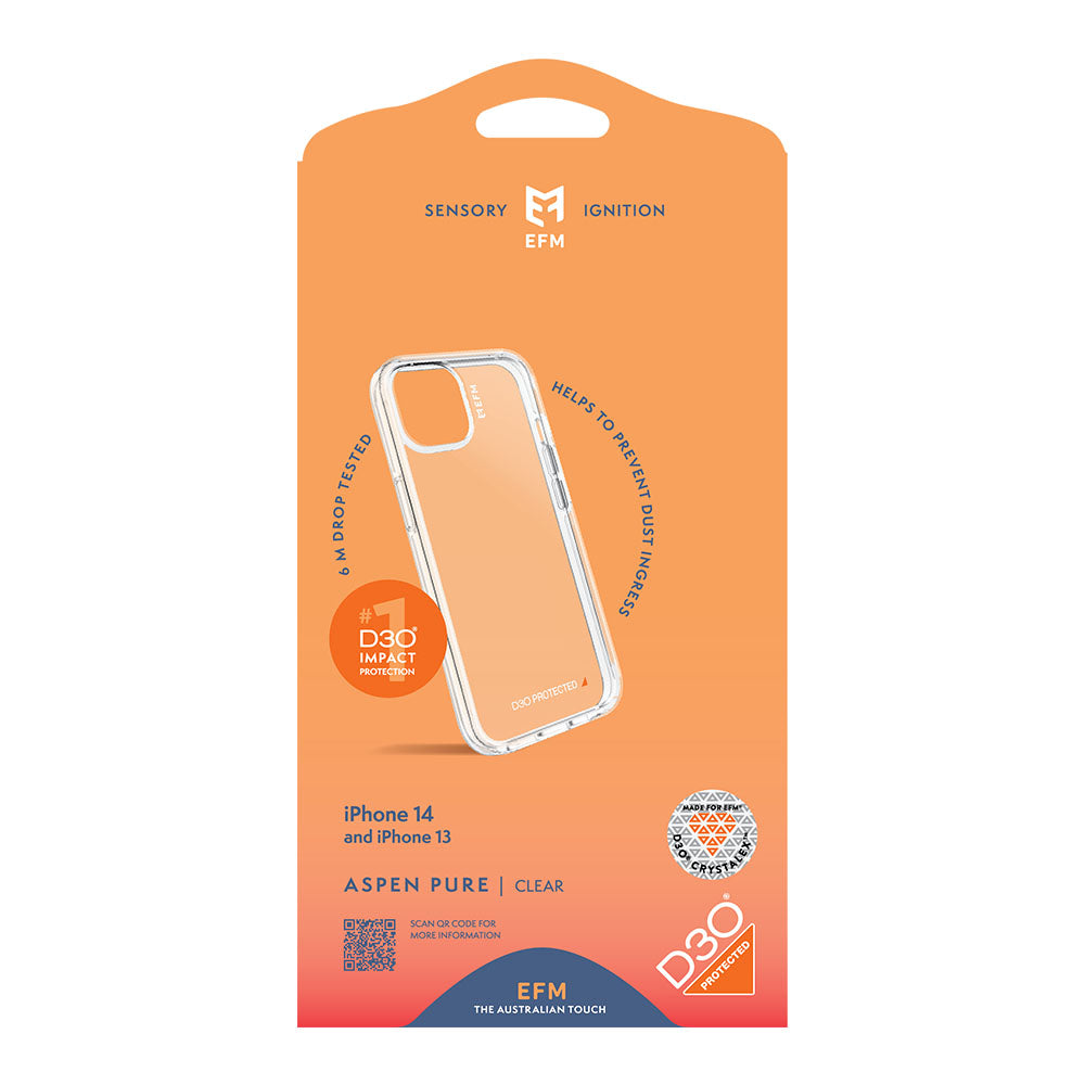 EFM Aspen Pure Case Armour with D3O Crystalex - For iPhone 13 (6.1")/iPhone 14 (6.1") - Kixup Repairs