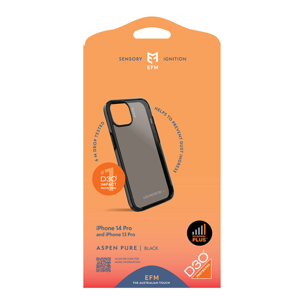 EFM Aspen Pure Case Armour with D3O Signal Plus - For iPhone 13 Pro (6.1")/iPhone 14 Pro (6.1") - Kixup Repairs
